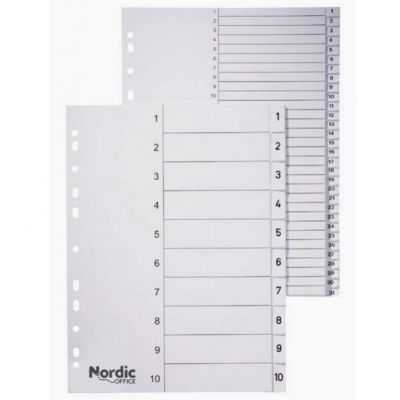 Index sheets A4 1-10 plastic Nordic Office