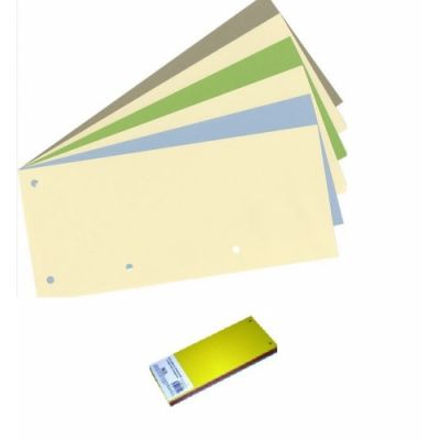 Registry sheets 110 x 235 mm, cardboard, 100pcs., Colored, SMLT