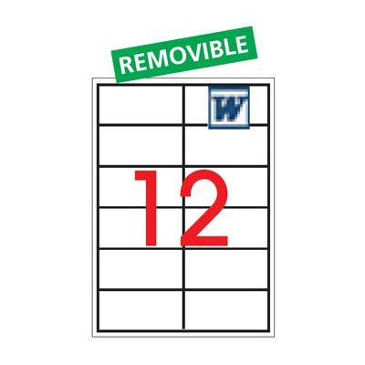 Self-adhesive labels Apli, non-permament glue, 97x42,4 mm, Ref. 03057