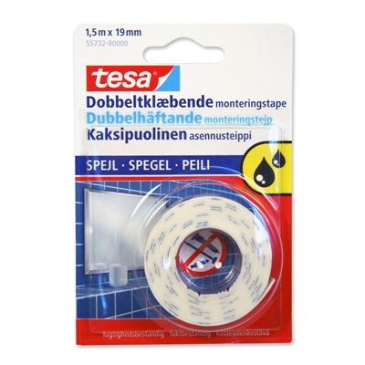 Double sided tape Tesa moisture resistant 1,5mx19mm (ideal for attaching mirrors)