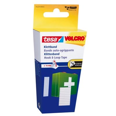 Velcro tape Tesa white with 1mx20mm adhesive surface