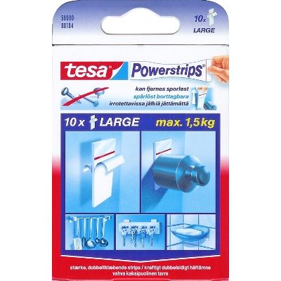 Kahepoolne teip Tesa POWER-STRIPS LARGE 10 tk