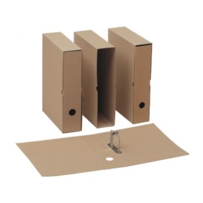 Archive covers A4 with 7cm clip + box, brown, cardboard 600g, SMLT