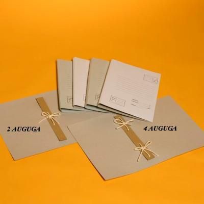 Cardboard folder A4 with print, 2 ribbons, grey
