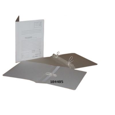 Cardboard folder A4 with print, 1 ribbons, grey (glued back)