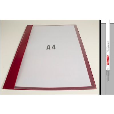 Quick binder with strip A4 burgundy, PVC, Prolexplast