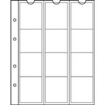 Tab for coins 12x d 44mm NUMIS 44 315584, 5 sheets per pack, white background, Leuchtturm