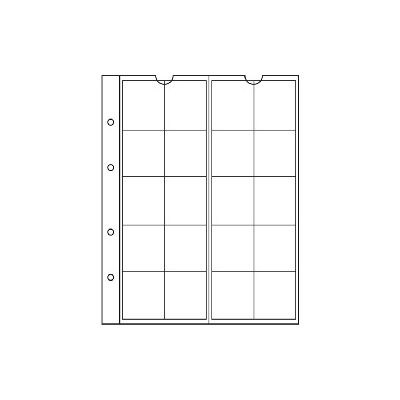Tab for coins 20x d 34mm NUMIS 34 338571, 5 sheets per pack, white background, Leuchtturm