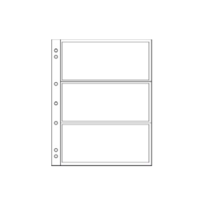 Sheet for banknotes 3x 162x70mm NUMIS 3C 316522, 5 sheets per pack, Leuchtturm