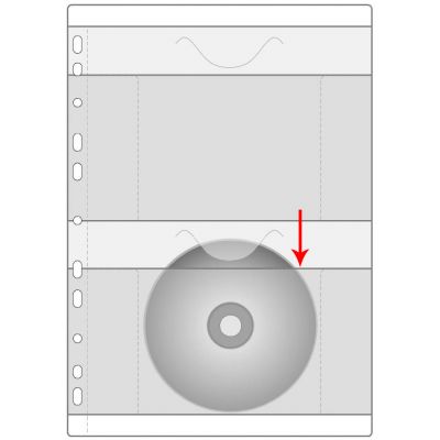 Film pocket A4 bindable for 2 CDs, Prolexplast (1 sheet)