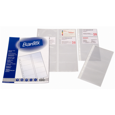 BANTEX BUSINESS CARD POCKET, TRANSPARANT