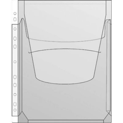Film pocket kangaroo A-pocket with A4 flap, binding, 0.18mm, PVC, Prolexplast