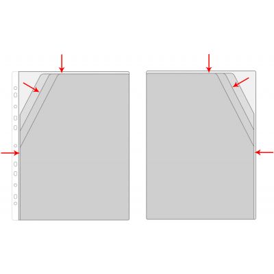 Film pocket A4 with three divisions, binding Prolexplast,