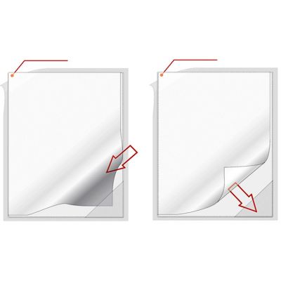 Self-adhesive film pocket, A4 corner and flap, removable