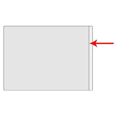 Film pocket for 94 * 60mm customer card, shorter side open