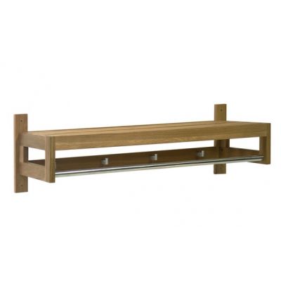 Front shelf MONDEO, 4 hooks, L-82 x H-26cm / oak nat.