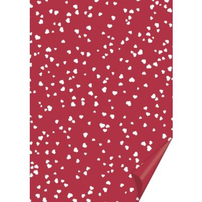 Craft cardboard A4 200g white hearts on red, Heyda