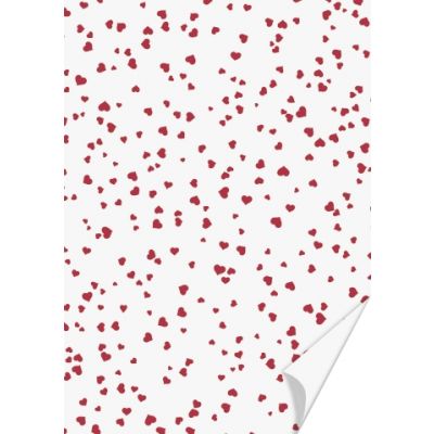 Craft cardboard A4 200g red hearts white, Heyda