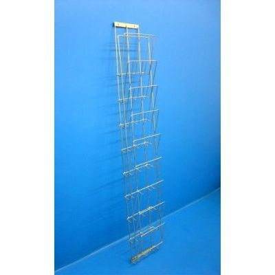 Magazine holder for wall AHS 219/9 row, W-230mm, H-1300mm, D-150mm / silver