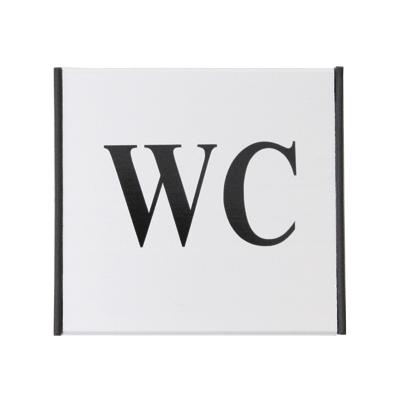Indicative label 1.22 WC - 93x93mm / anode. alum.
