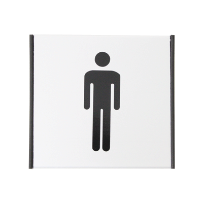 Pointing label 1.20 FOR MEN - 93x93mm / anode. alum.