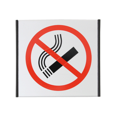 Prohibition label 1.2 SMOKING - 93x93mm / anodized aluminum