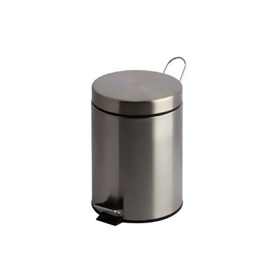 Trash can with pedal 3L / plastic content / RVS stainless, K-27cm, D-16.7cm