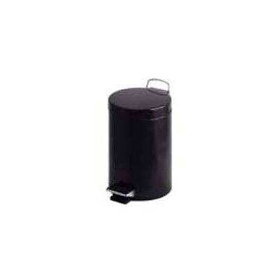 Trash can with pedal 3L / plastic content / ZWART black color, K-27cm, D-16.7cm