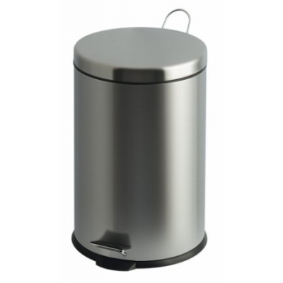 Trash can with pedal 20L / plastic content / MAT RVS matt stainless, K-44,5cm, D-29,2cm