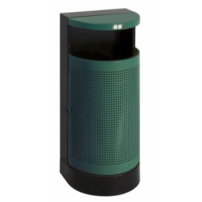 Trash can for outdoor use 35l, K-90cm, metal / green