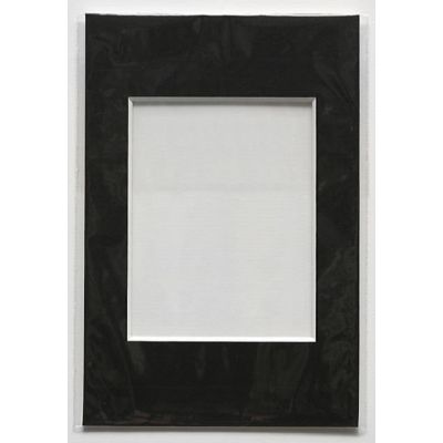 Mat 10x15 (inner size 6x8) black, white inner edge