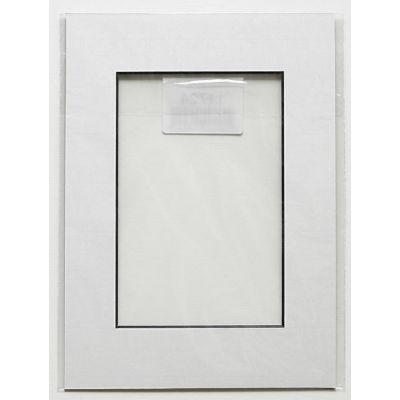 Mat 15x20 (inner size 9x14)  white, black inner edge