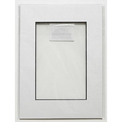 Mat 15x20 (inner size 9x14) extra white, black inner edge