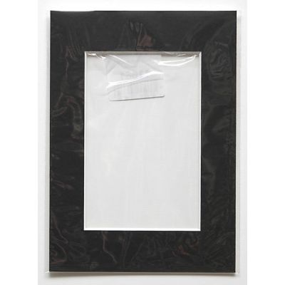 Mat 15x20 (inner size 9x14) black, white inner edge