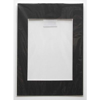 Mat 21x29.7 (inner size 14x19) black, white inner edge