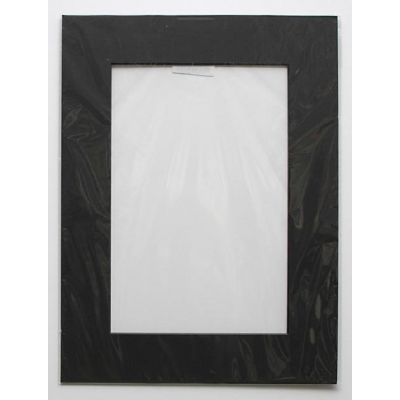 Mat 30x40 (inner size 20x29) black, black inner edge