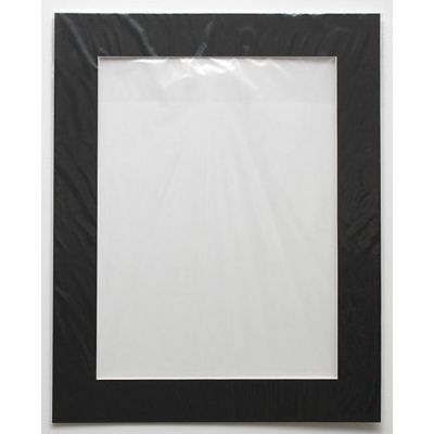 Mat 40x50 (inner size 29x39) black, white inner edge