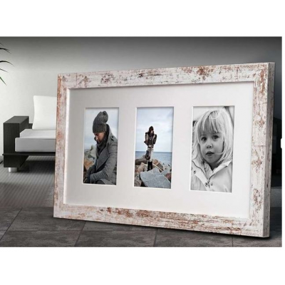 Photo frame Narvik gallery 3x(10x15), white