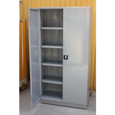 Arhiivikapp AK-1000/2000S, süvistatud pööratav käepide, K-2000x1000x430mm: 4 riiulit, sokliga/ RAL7035 hall