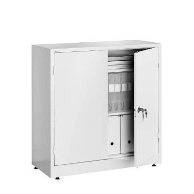 "Filing cabinet / storage cabinet Style met. low 2 shelves 11904, h-1000x1000x400mm, lockable swivel handle + 2 keys