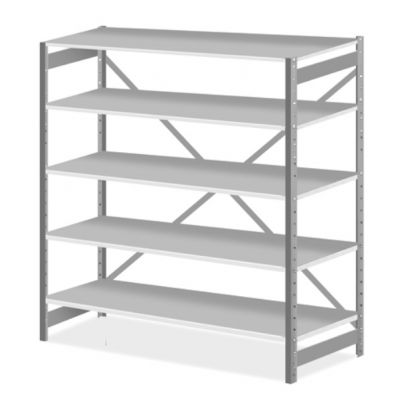 Metal storage shelf PO main part 2000x1000x600mm, 5 shelf plates / RAL7035 gray