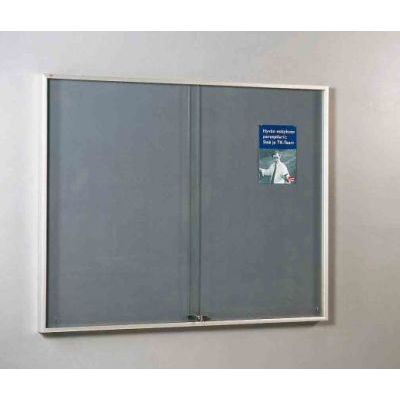 Notice board cabinet with tempered glass 341000 / linen1005x1205x65mm, lock