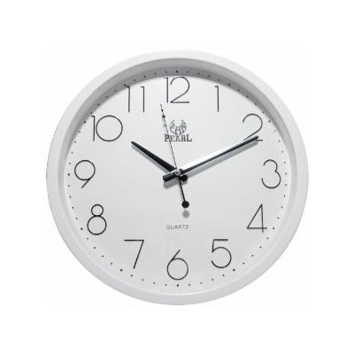 Wall clock Pearl PW077, white, 31cm