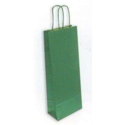 Gift bag for abottle green 14x9x40cm