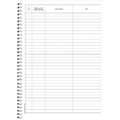 Form "Saabunud dokumentide raamat A4" vertical, Wire-bound, 50sh
