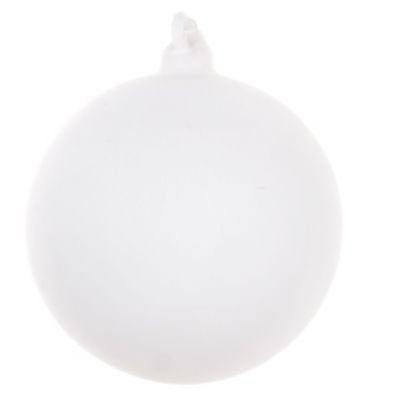 Christmas decoration on a spruce, ball 8cm, white glass
