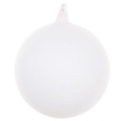 Christmas decoration on a spruce, ball 10cm, white glass