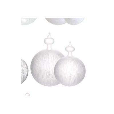 Christmas decoration on a spruce, ball 8cm, h11cm, white frosted glass