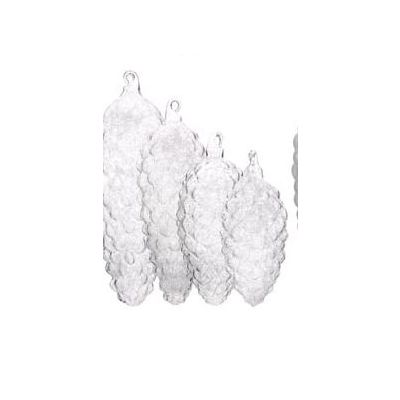 Christmas decoration on a spruce, 9cm, spruce cone, white shiny glass