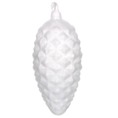 Christmas decoration for spruce, 11cm, spruce cone, white frosted glass
